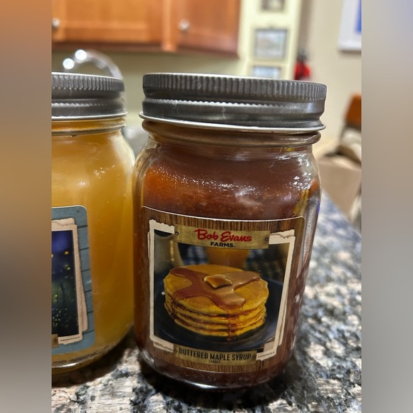 Bundle of 2 Bob Evans Farms Firefly Honeysuckle scented candle and Maple Syrup - Picture 3 of 7